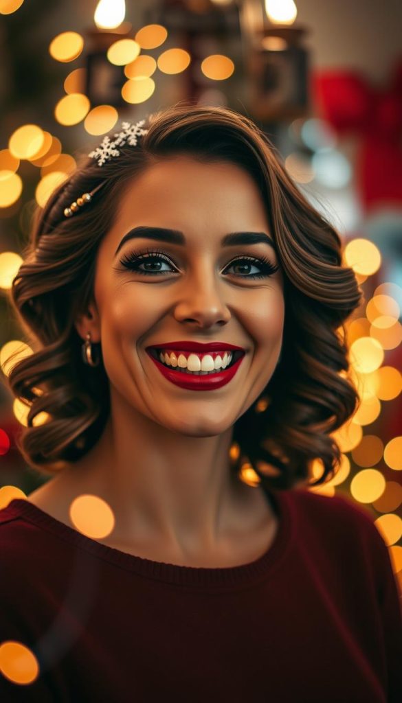 christmas date night hairstyles and makeup