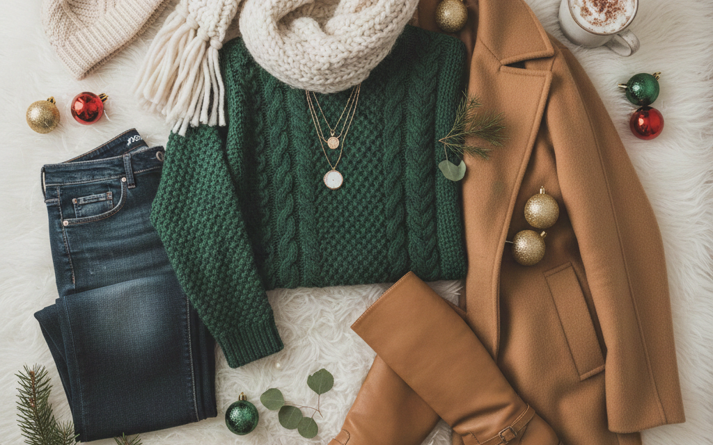 Cold Christmas Outfit Ideas for Women Winter