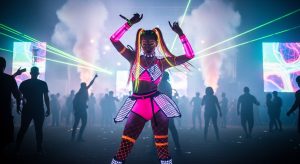 women's neon pink sexy outfits for a rave party