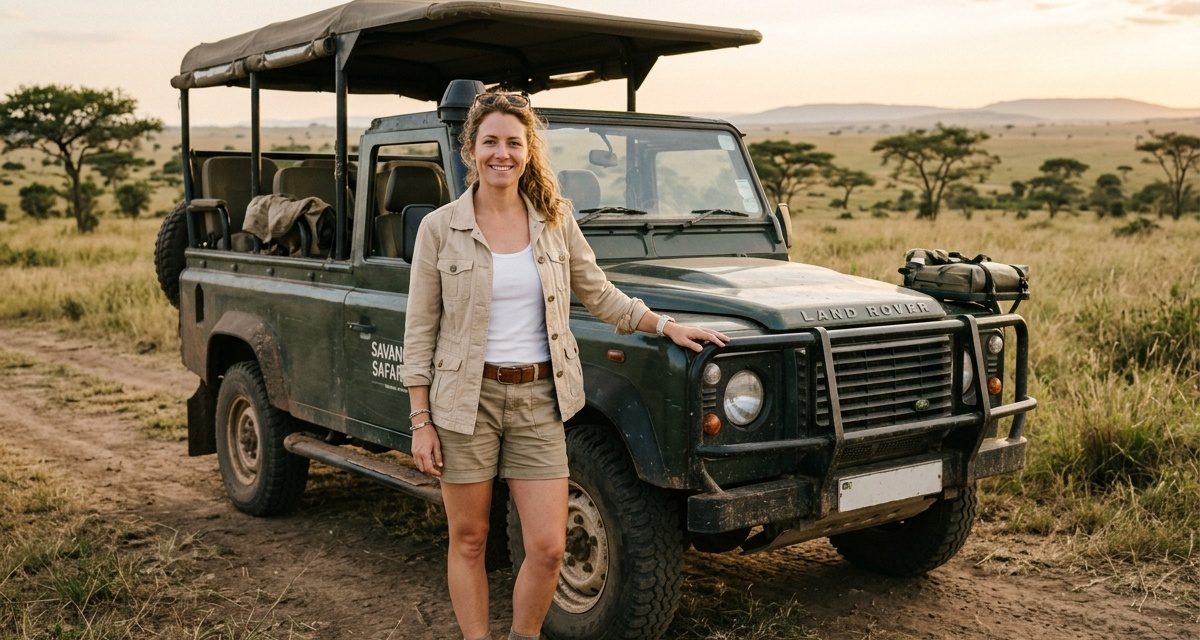 Safari Outfit Ideas With Utility Jacket, Tank Top & Khaki Shorts